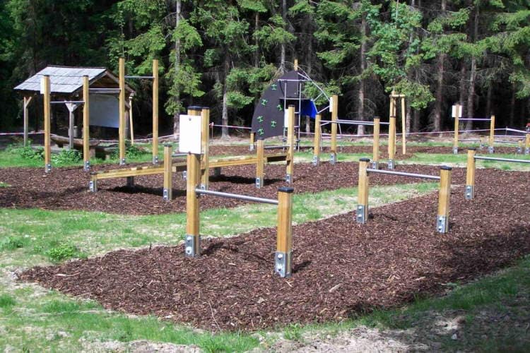 Outdoor Gym in the forest.